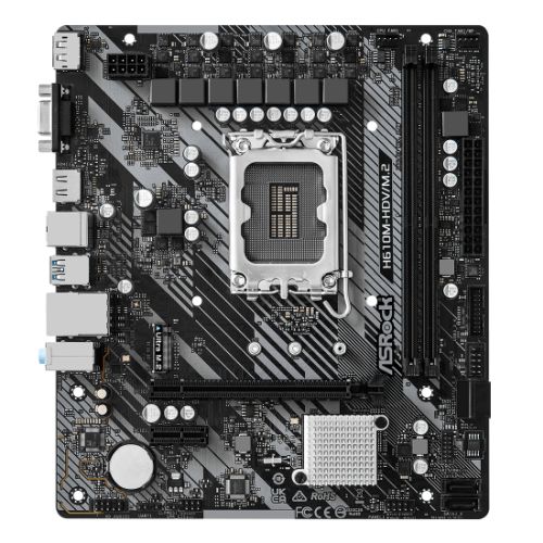 Asrock H610M-HDV/M.2 R2.0, Intel H610, 1700, Micro ATX, 2 DDR4, VGA, HDMI, DP, PCIe4, 1x M.2 Asrock H610M-HDV/M.2 R2.0, Intel H610, 1700, Micro ATX, 2 DDR4, VGA, HDMI, DP, PCIe4, 1x M.2